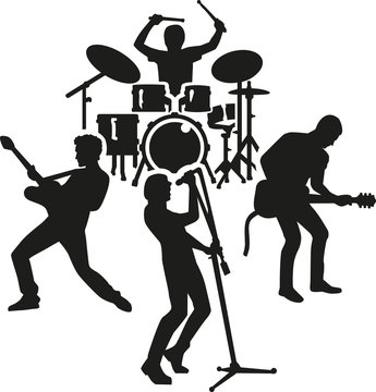 Rock band silhouette