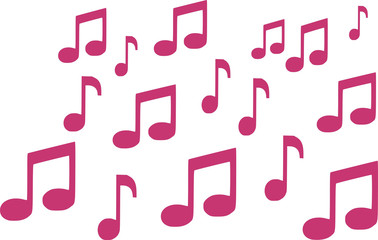 Background of pink music notes