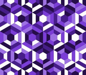 Purple Hexagons Seamless Pattern