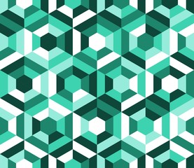 Turquoise Hexagons Seamless Pattern