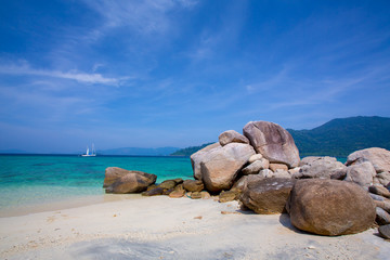 Rocks , sea and blue sky - Lipe island Thailand