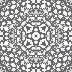 Grey Ornamental Seamless Pattern
