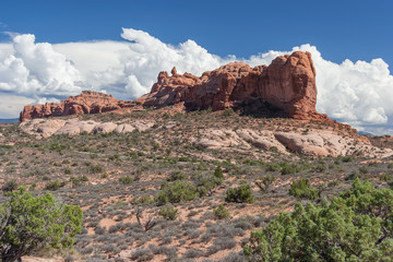 Scenic highway between Petrified Dunes and Fiery Furnace at Arches National Park, Utah,  USA