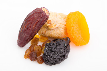 Collection of Ramadan dried fruits - Dates , Figs, Raisin, Qrasia; Apricots for breakfast in Ramadan