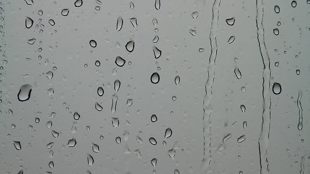 Rain drops on window glass 