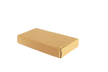 Cardboard box isolated on the white background
