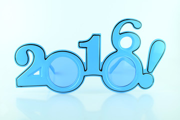 Happy New Year 2016 glasses on white background