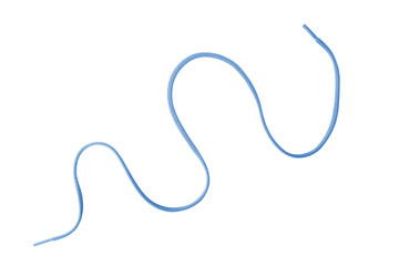 Blue Shoelace curved - isolated