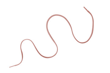 Red Shoelace curved - isolated
