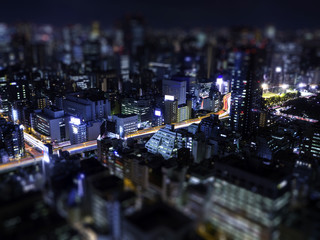 東京都心の夜景　チルトシフト撮影