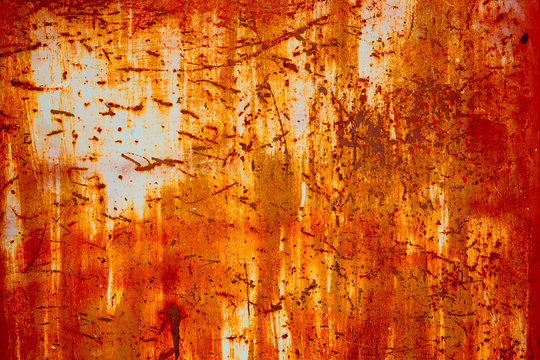 Abstract orange rusty zinc as texture and background