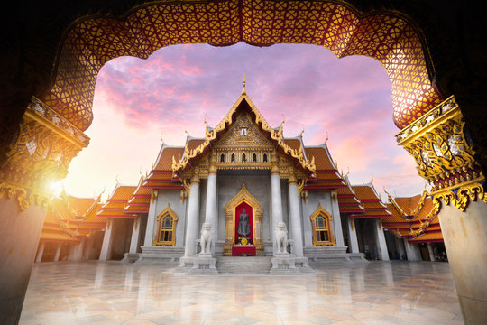 The marble temple wat benchamabopitr dusitvanaram, Thailand