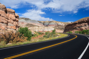 Highway at Capitol Reef National Park, Utah,  USA