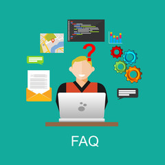 Frequently Asked Questions FAQ concept illustration concept. Online support concept.
