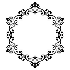 Floral Modern Vector Round Frame