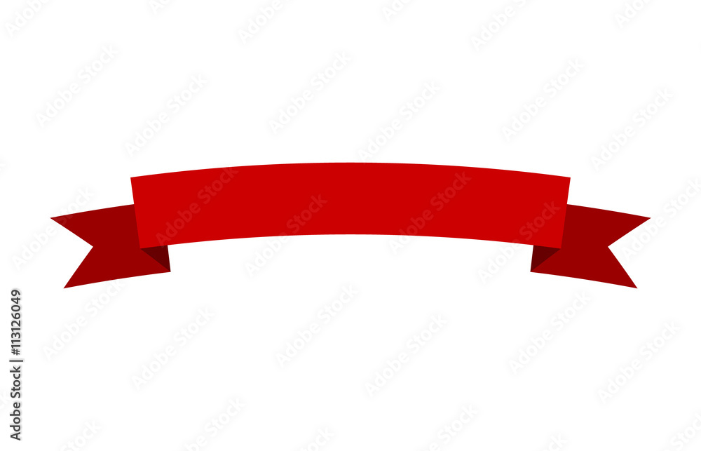 Canvas Prints curved red banner ribbon flat vector design for print and websites