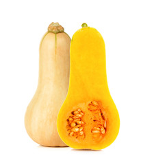 butternut squash isoalted on the white