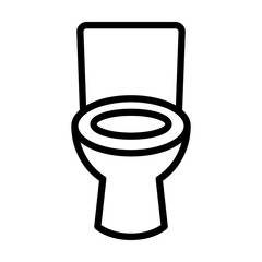 Bathroom / restroom toilet seat line art icon for apps and websites