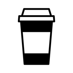 Coffee or tea in disposable paper cup flat icon for apps and websites