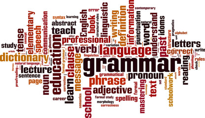 Grammar word cloud concept. Vector illustration