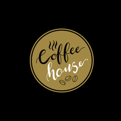 Fototapeta na wymiar Cafe and coffee shop logo vector logo template. hand drawing logo.
