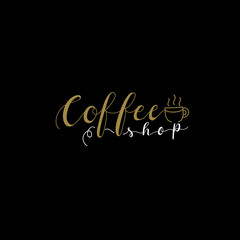 Cafe and coffee shop logo vector logo template. hand drawing logo.