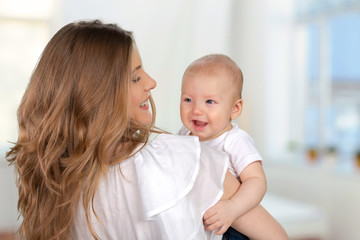 happy young mother with a child