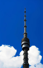 Vertical Moscow television tower background