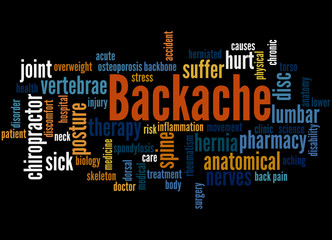 Backache, word cloud concept 6