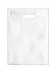 Plastic shopping bag package template. Vector illustration