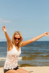 Pretty girl on beach.