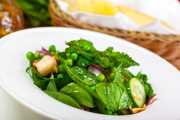 Fresh green salad with spinach