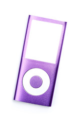 Small mp3 player isolated on white - obrazy, fototapety, plakaty