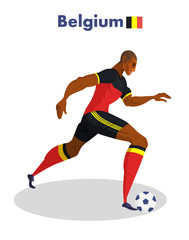 Fototapeta na wymiar Belgium nationality footballer, Vector illustration