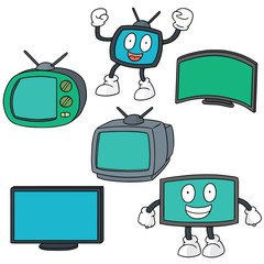 Naklejka premium vector set of television