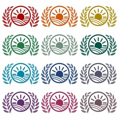 Fields logo design icons set 