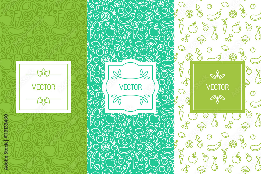 Poster Vector set of design elements, seamless patterns and backgrounds