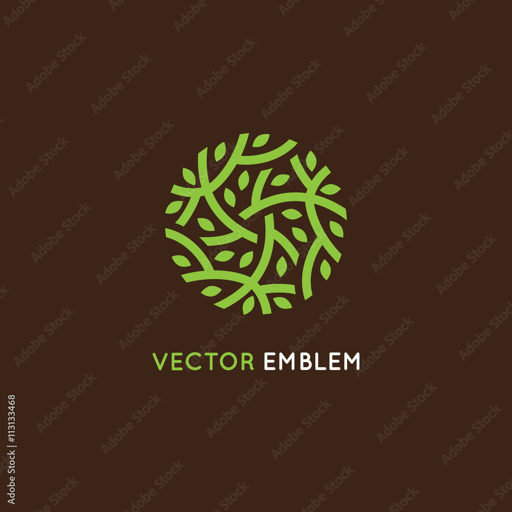 Poster vector logo design template in green color
