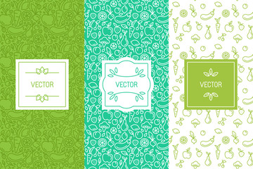 Vector set of design elements, seamless patterns and backgrounds