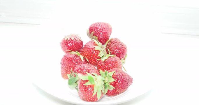 strawberry from a plate