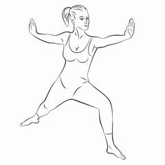 silhouette of a woman practicing fitness