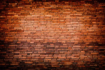 Papier Peint photo Mur de briques brick weathered stained old brick wall background red brick wall