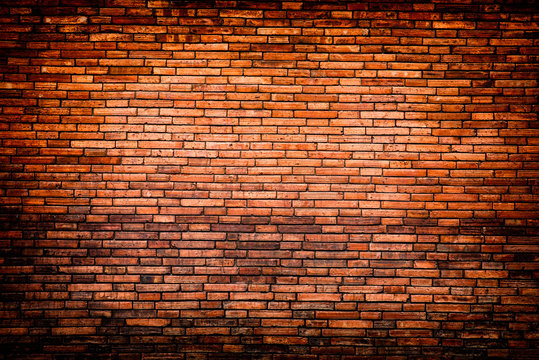 Fototapeta brick weathered stained old brick wall background red brick wall