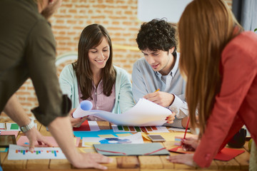 Group of Architects working in modern start up office