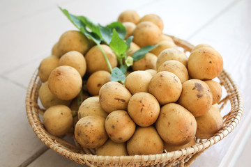 
Longkong (Lansium parasiticum) fresh fruit in the basket