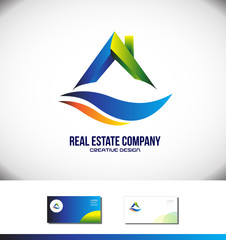 Real estate house roof logo