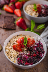 Granola with berries and chocolate