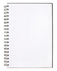 Blank Notebook with Line Paper on cement wall Background..