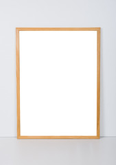 Empty wooden frame, interior poster mock-up