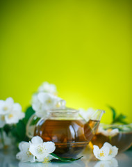 Fototapeta na wymiar jasmine tea in a teapot